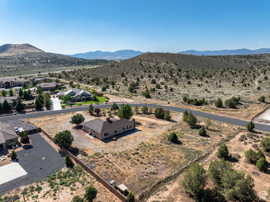 Mountain view with a desert landscape