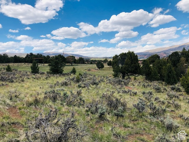 Mountain view with rural landscape