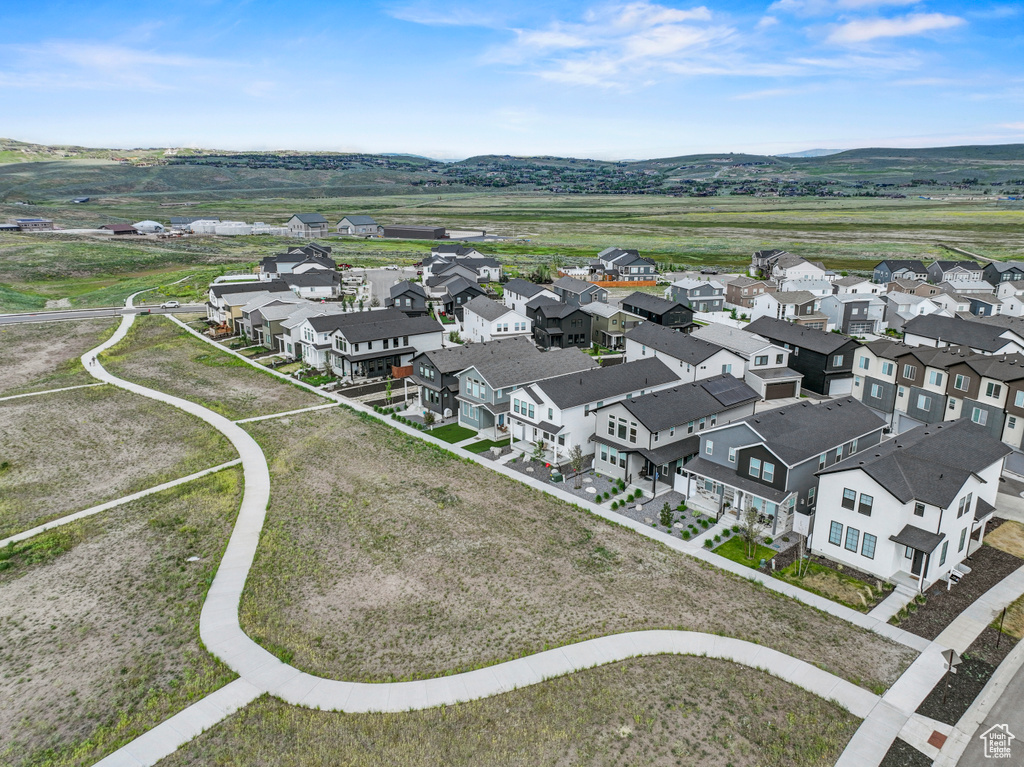 Aerial perspective of suburban area