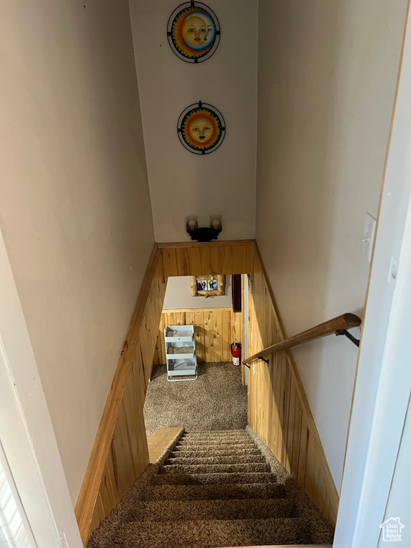 Stairway with carpet flooring