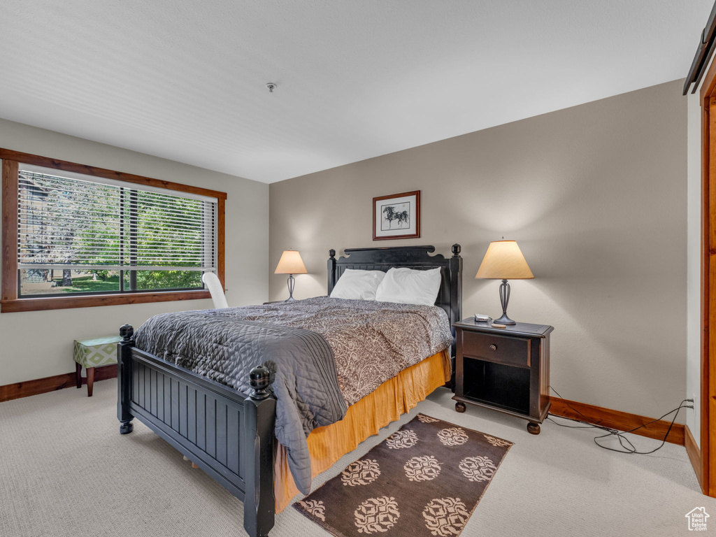 Bedroom featuring carpet flooring