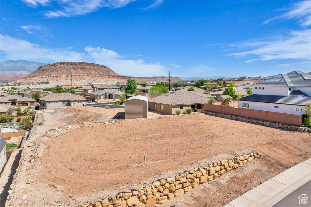 Mountain view featuring nearby suburban area