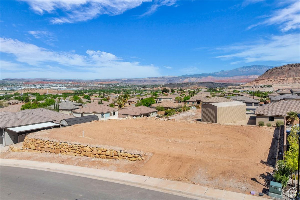 Mountain view with nearby suburban area