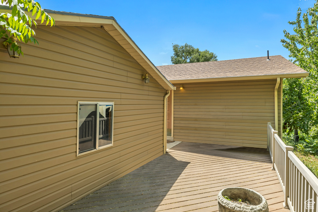 View of wooden deck