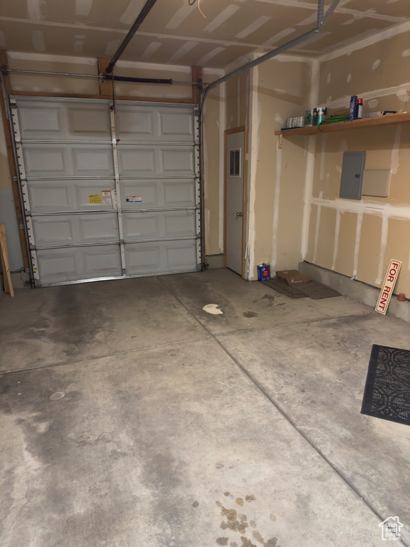 Garage with electric panel