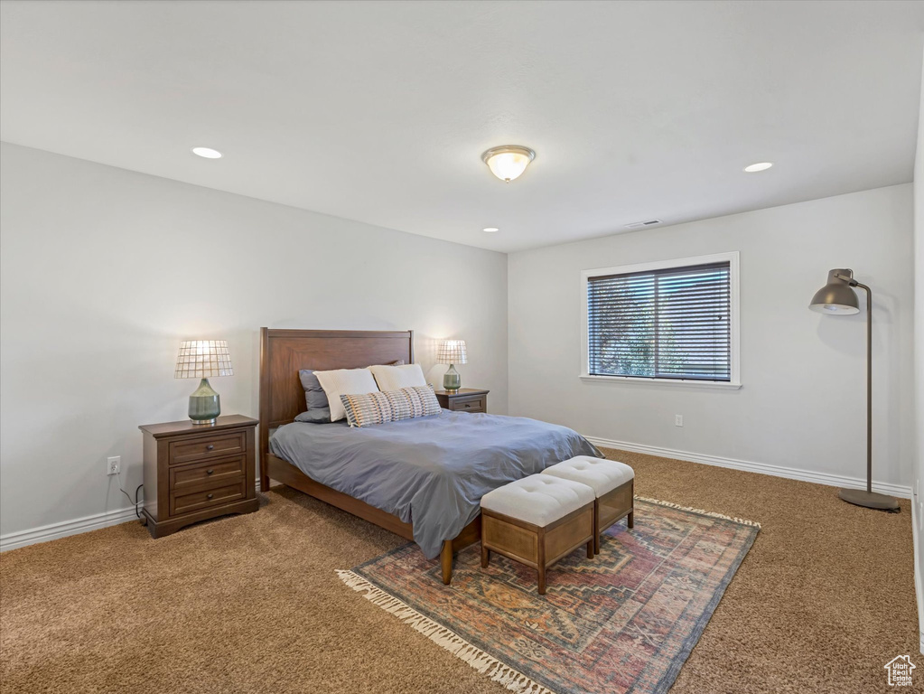 Bedroom featuring carpet floors and recessed lighting