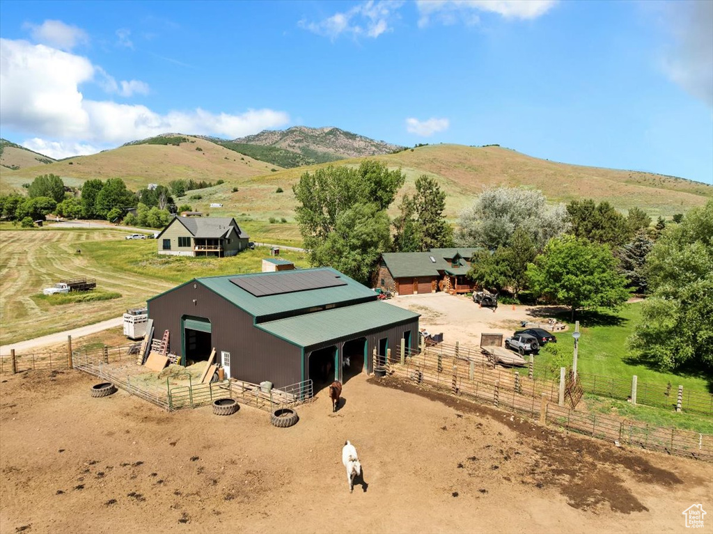 View of rural area with a mountainous background
