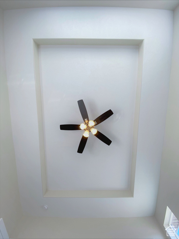 Detailed view of ceiling fan