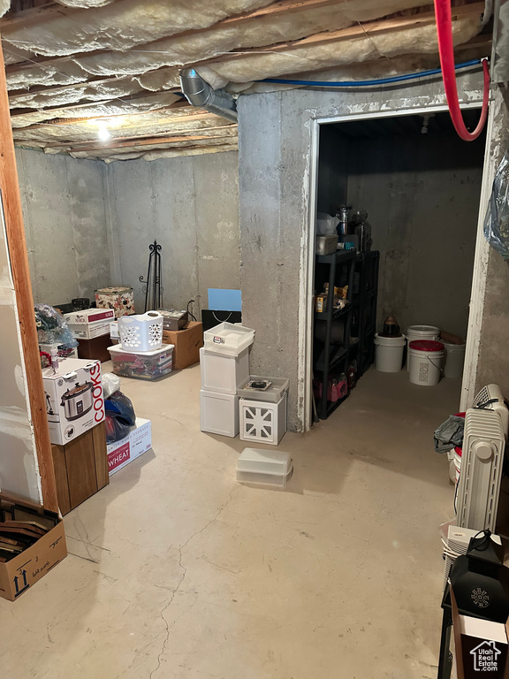 View of unfinished basement