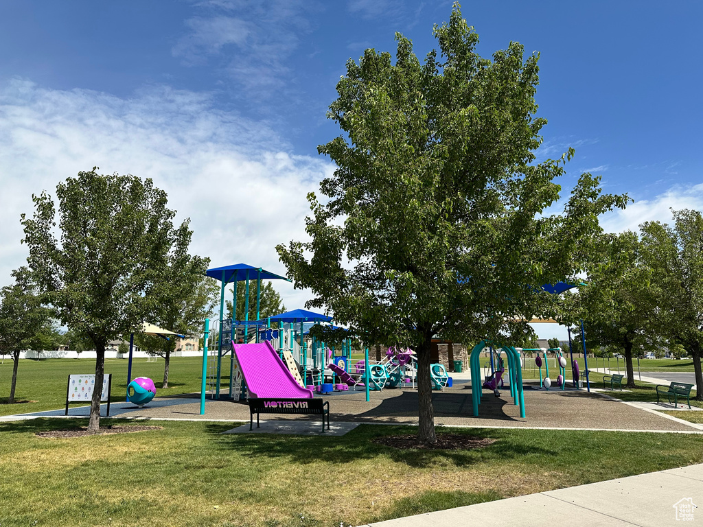 Community play area with a yard