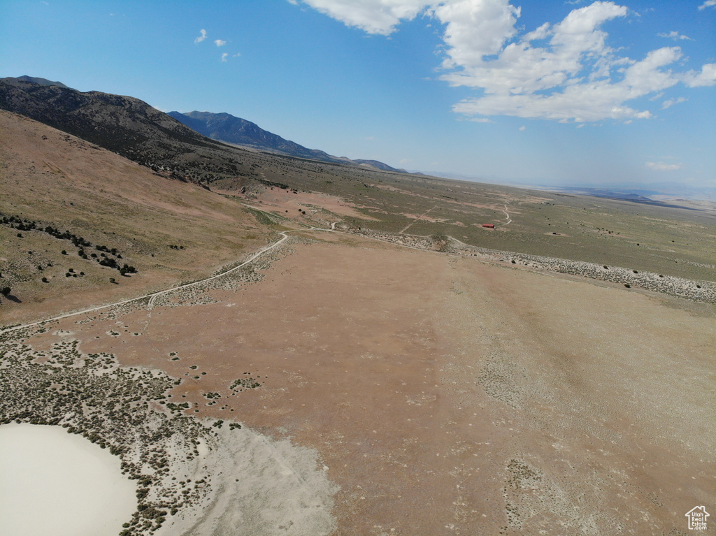 Bird's eye view of a mountain backdrop