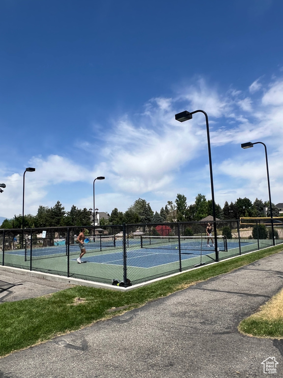 View of tennis court