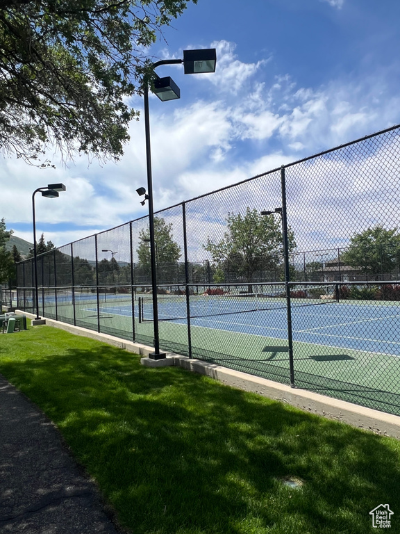 View of tennis court