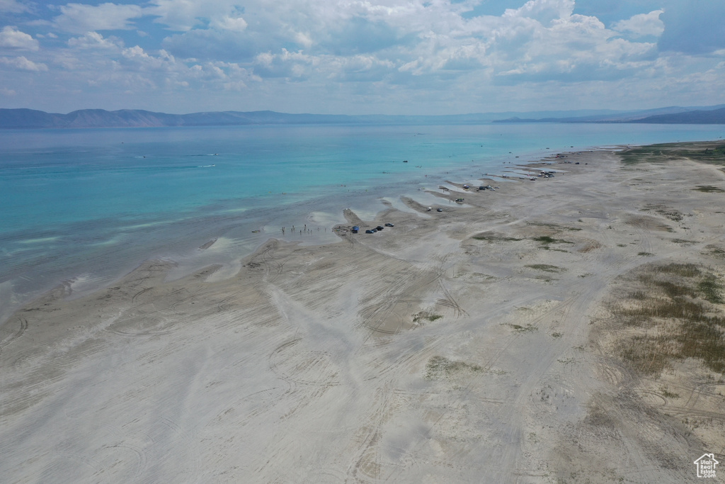 Water view with local beach and a mountainous background