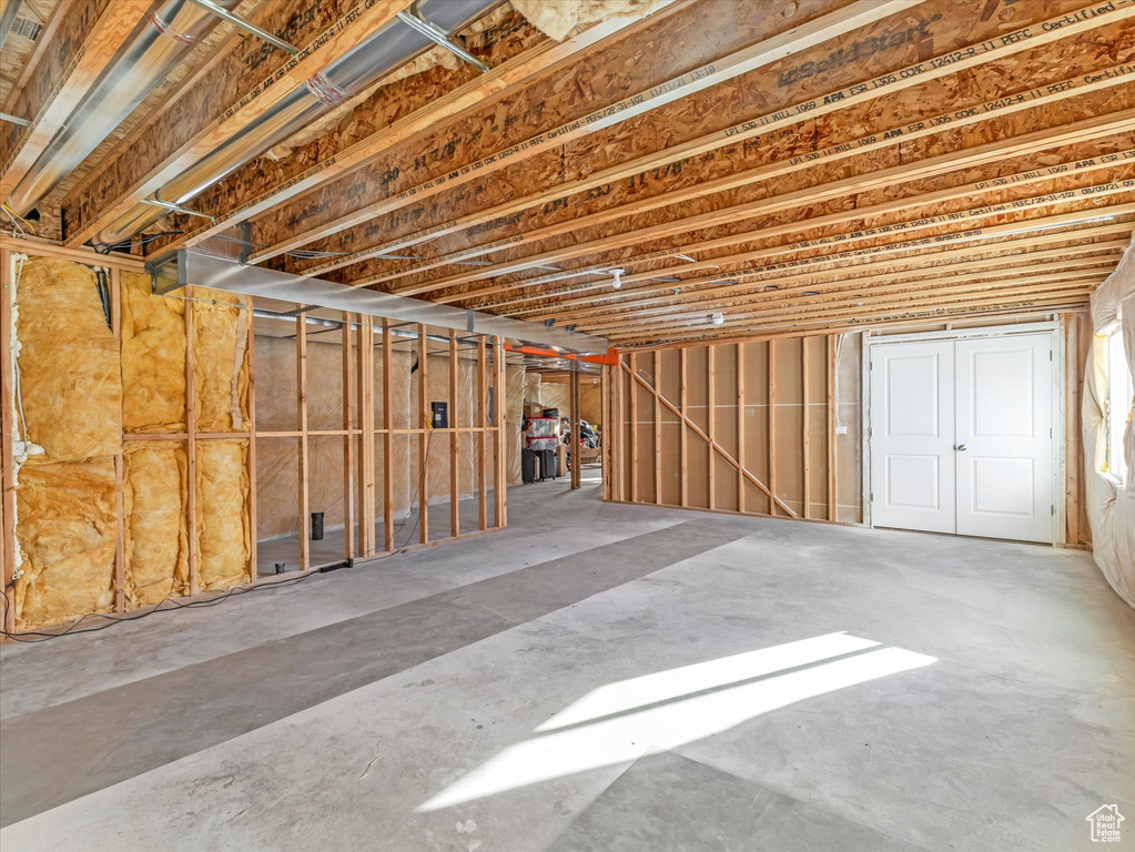View of unfinished basement