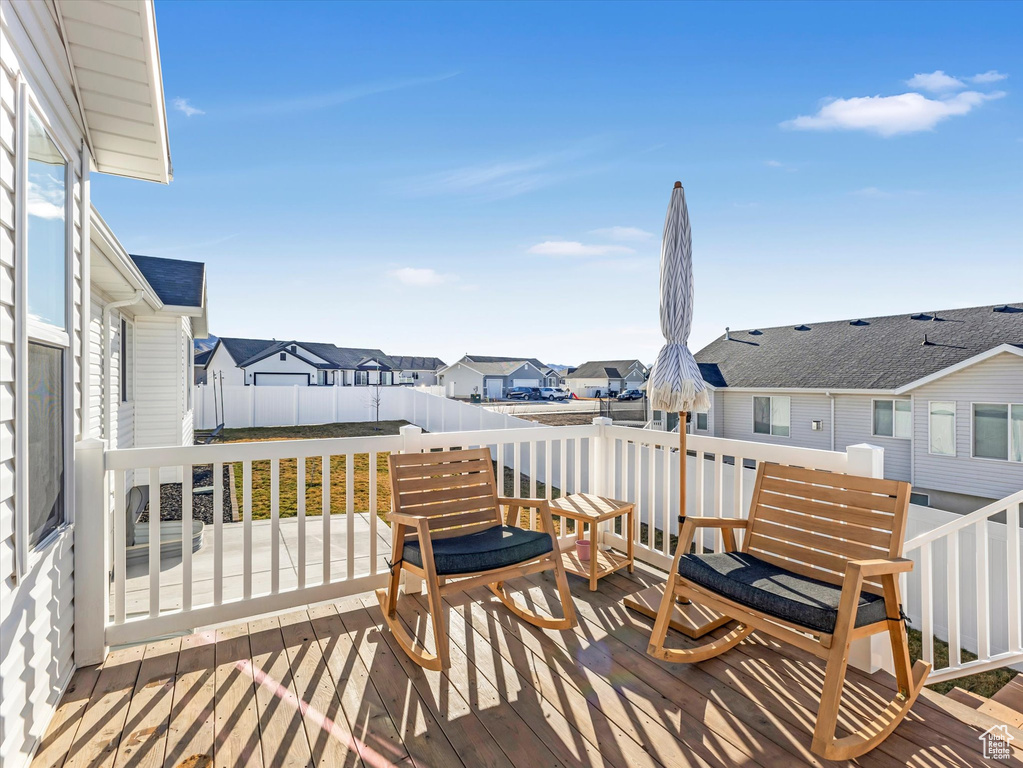 Deck featuring a residential view