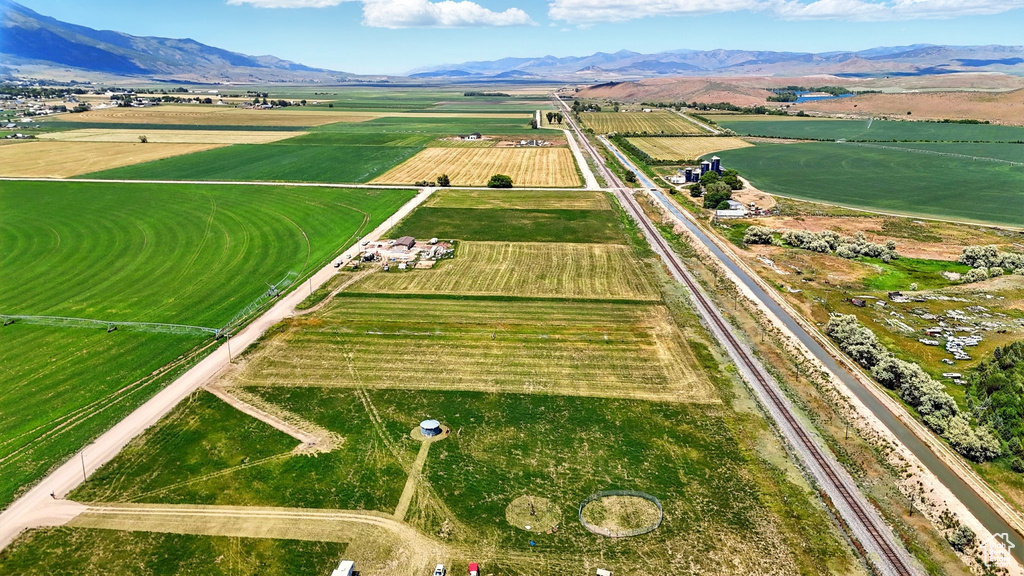 View of property location featuring abundant farmland, rural landscape, and mountains