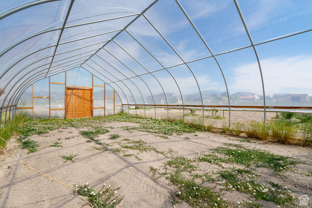 Exterior space featuring a mountain view
