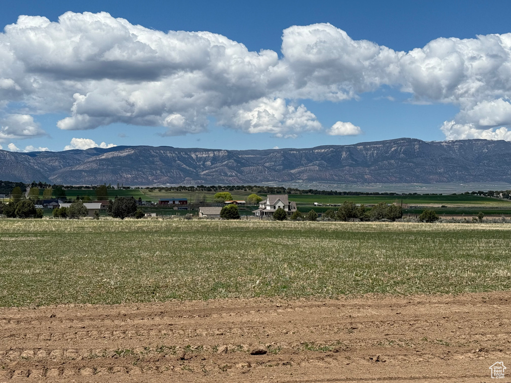 Mountain view with rural landscape