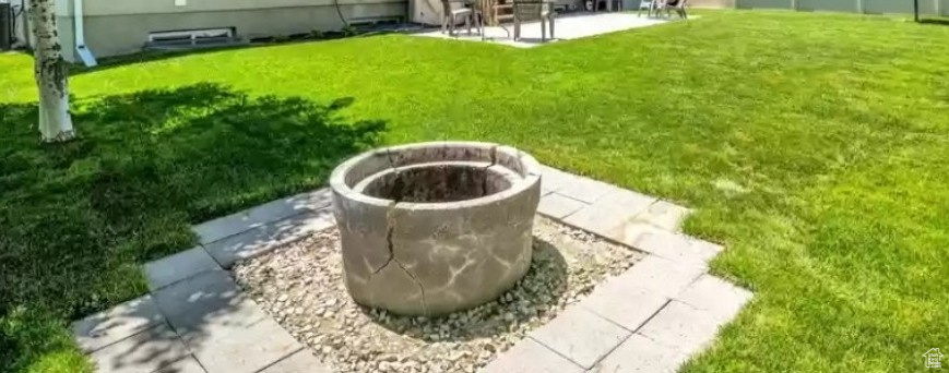 Exterior view of a fire pit