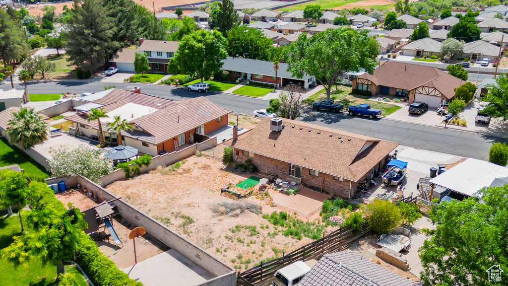 Aerial view of residential area