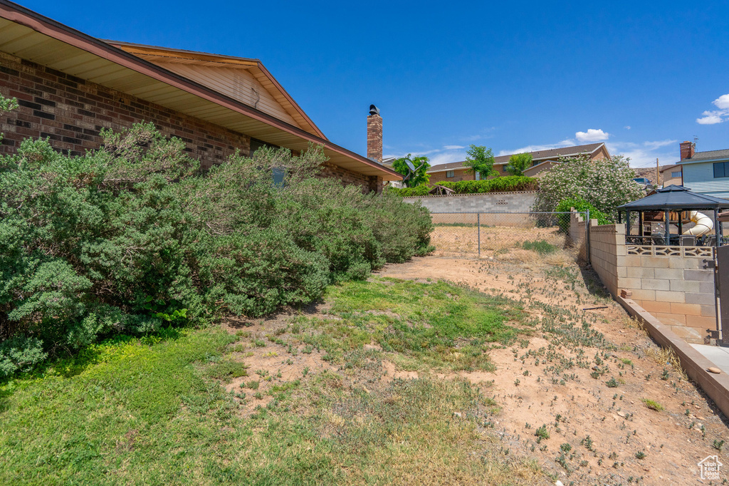 View of yard with a gazebo