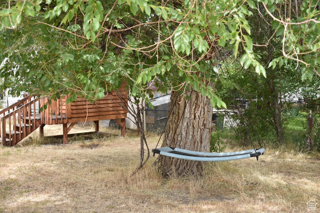 View of yard with stairs