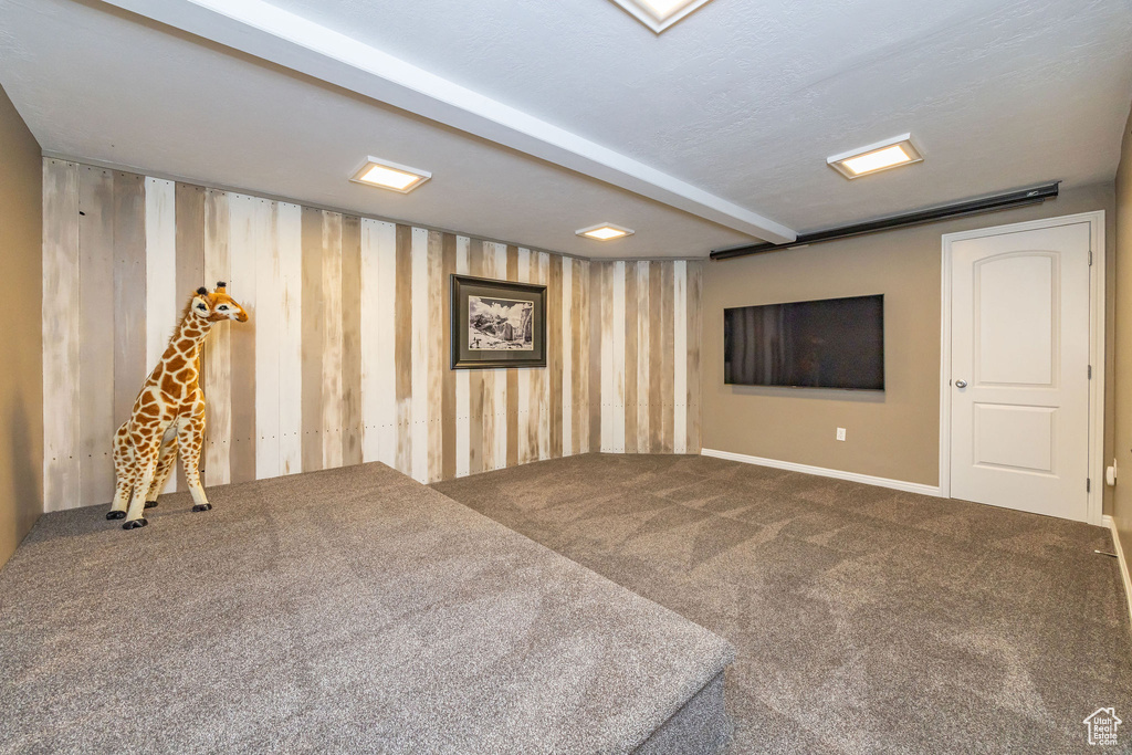 Finished below grade area featuring carpet floors
