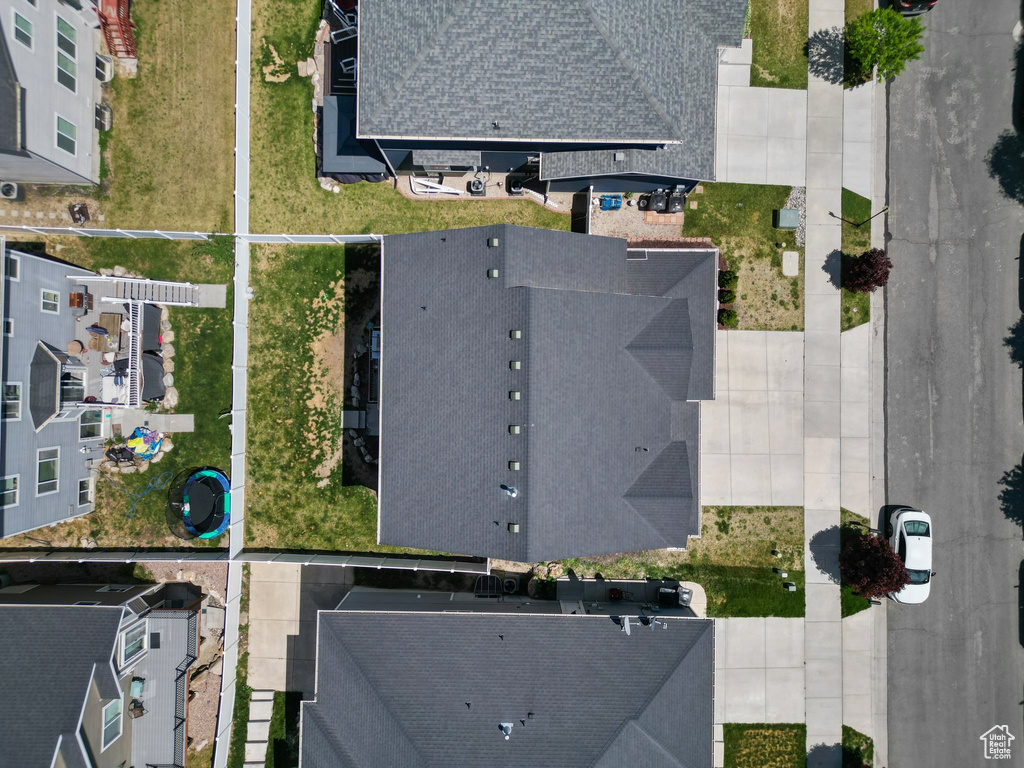Aerial perspective of suburban area