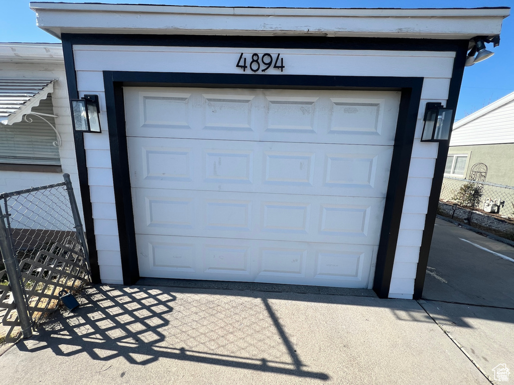 Garage with driveway