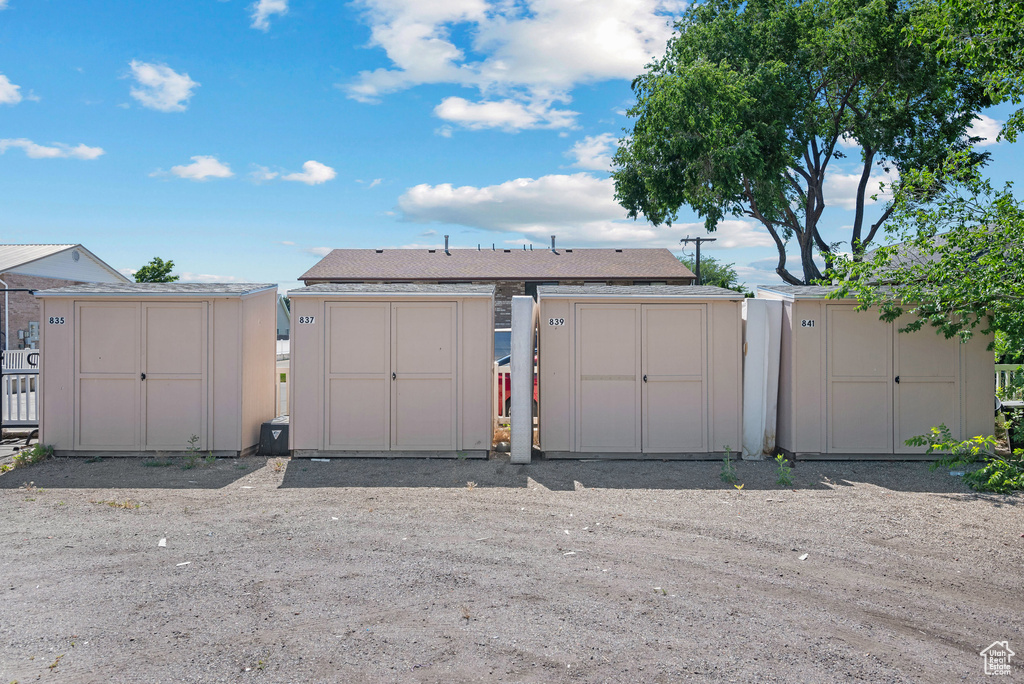 Garage with a storage unit