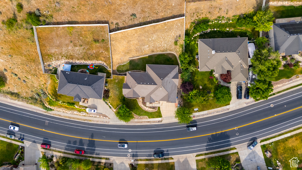 Aerial perspective of suburban area