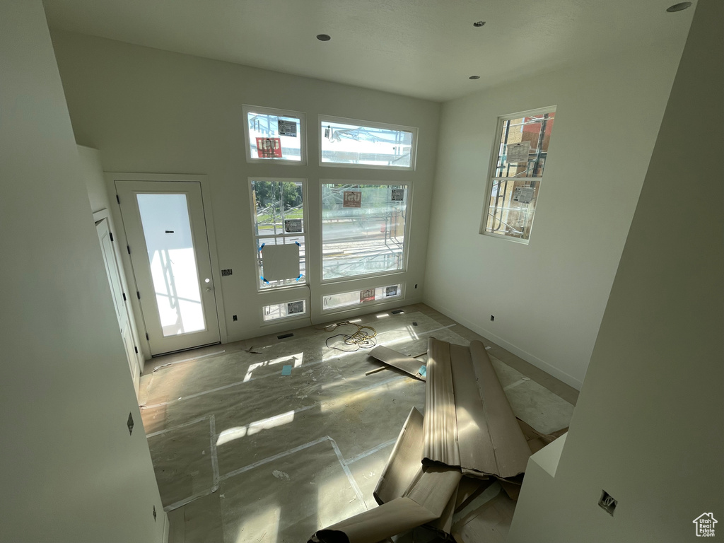 Unfurnished room with plenty of natural light