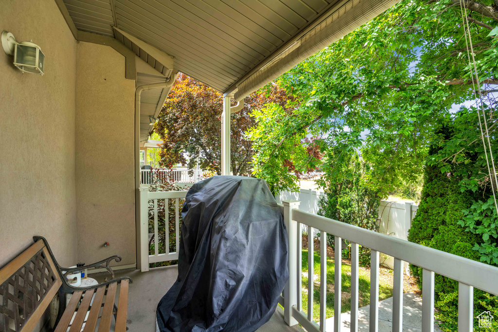 Balcony with a grill