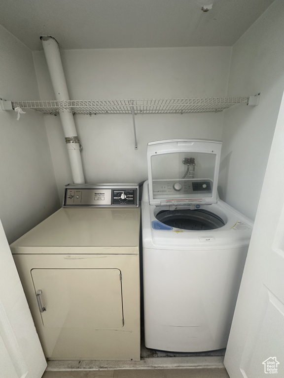 Washroom with separate washer and dryer