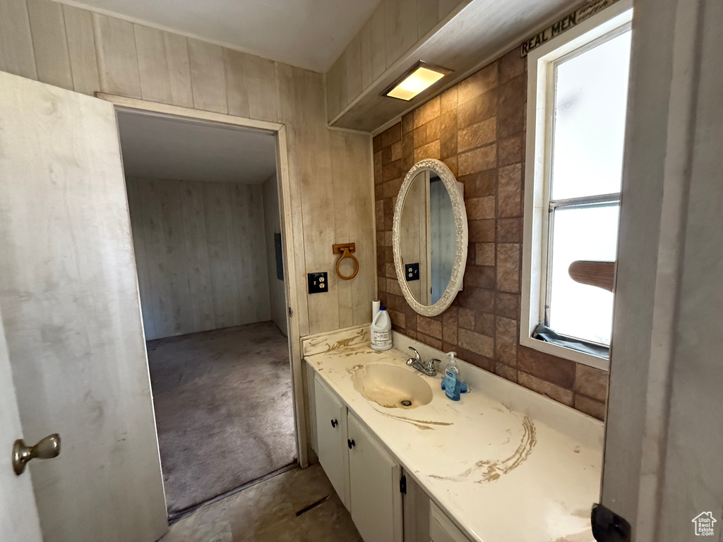 Bathroom featuring vanity