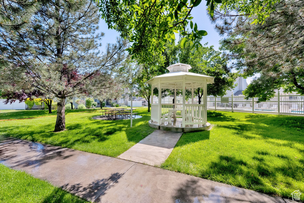 View of community with a gazebo