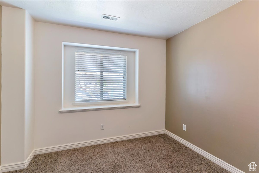 Carpeted empty room with baseboards