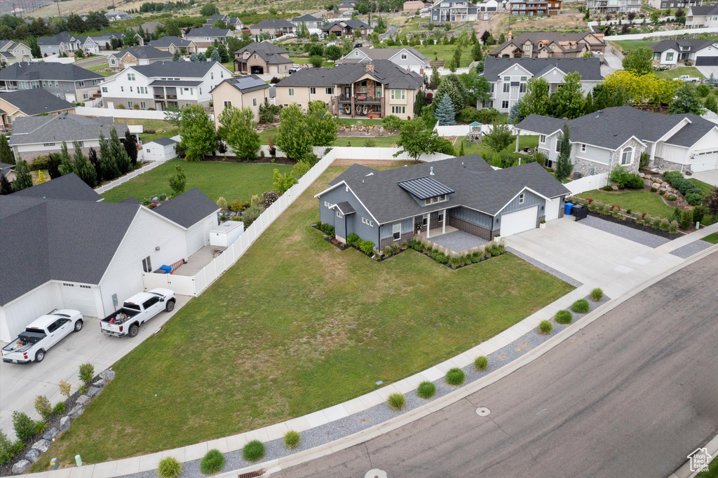 Aerial view of residential area