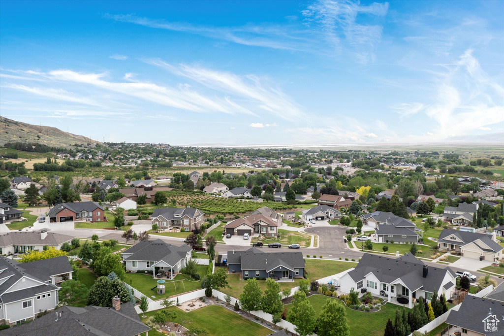Aerial view of residential area