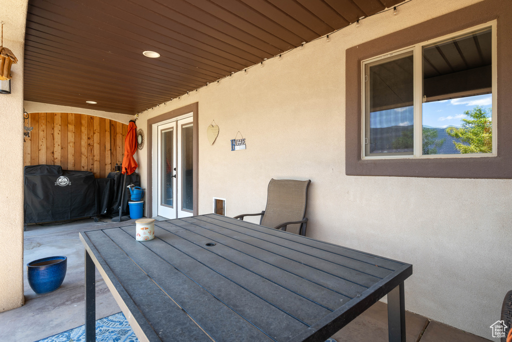 View of patio / terrace with french doors and outdoor dining area