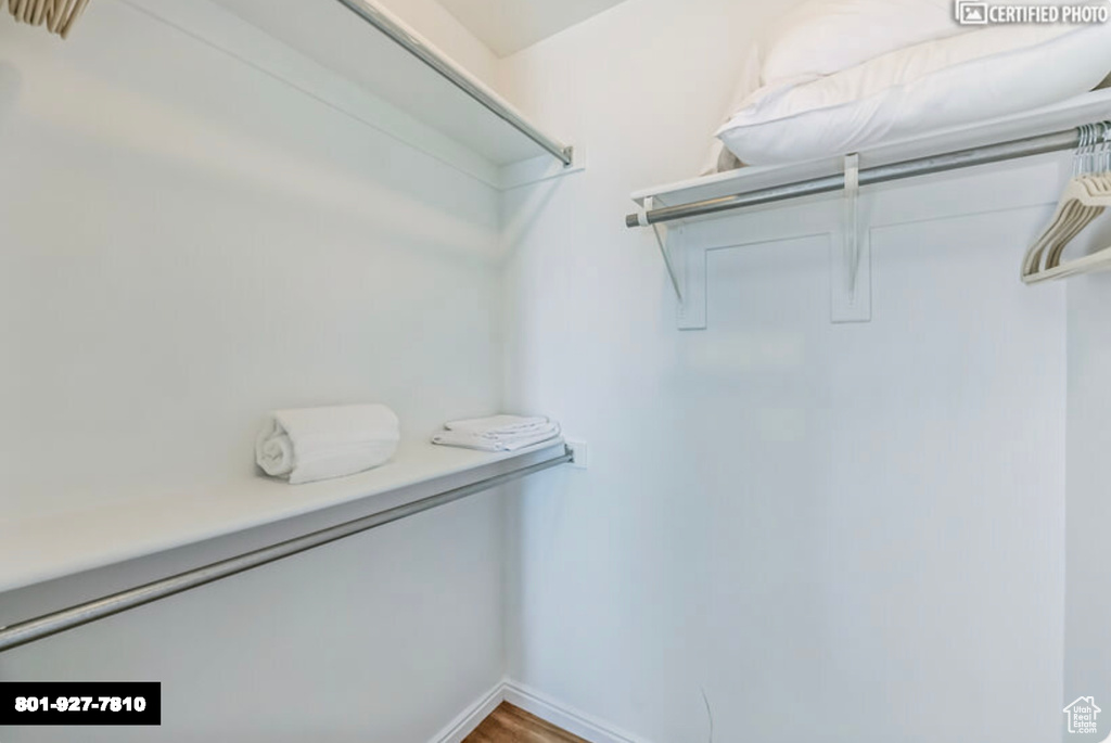 Spacious closet featuring wood finished floors