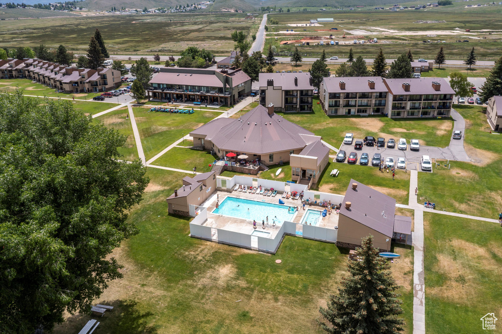 Bird's eye view of a pool