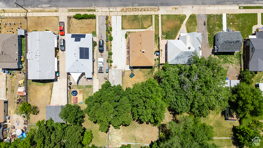 Aerial perspective of suburban area