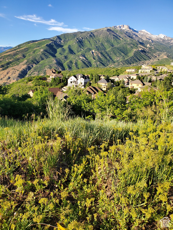 Mountain view featuring nearby suburban area