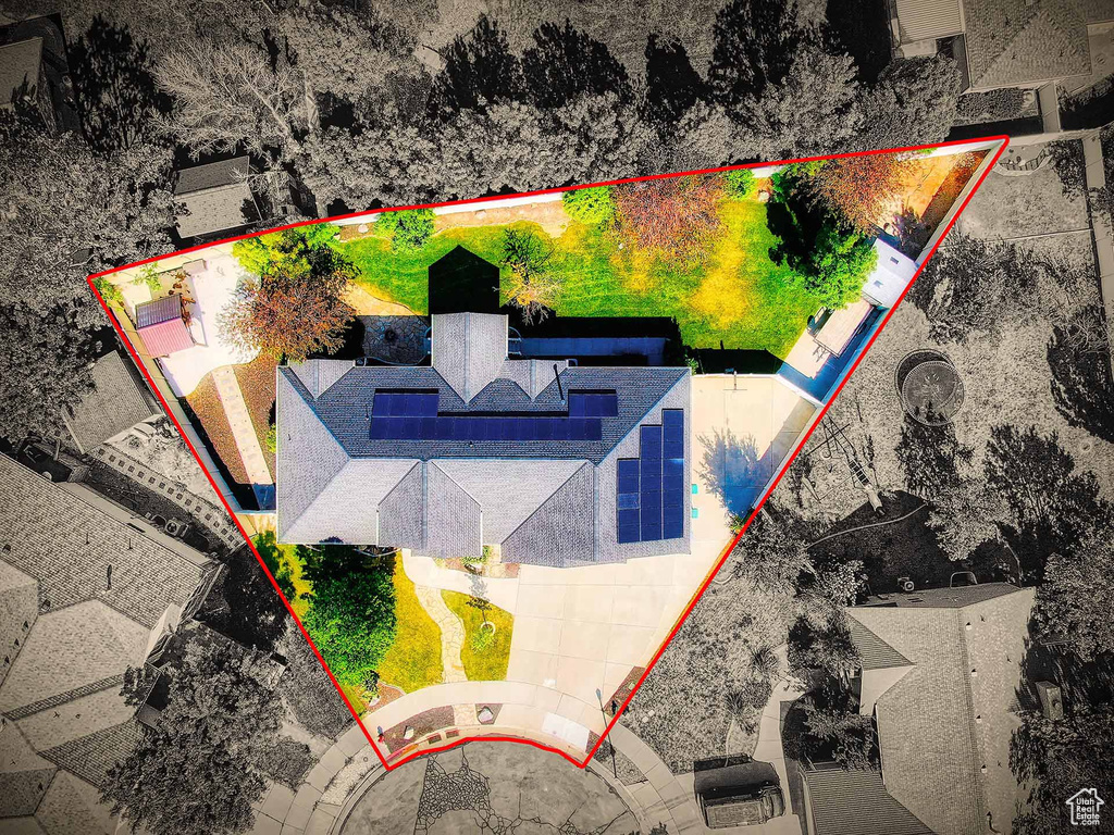 View of subject property with property boundaries highlighted