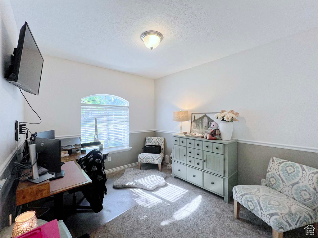 Office space with carpet