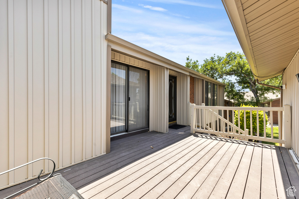 View of wooden deck