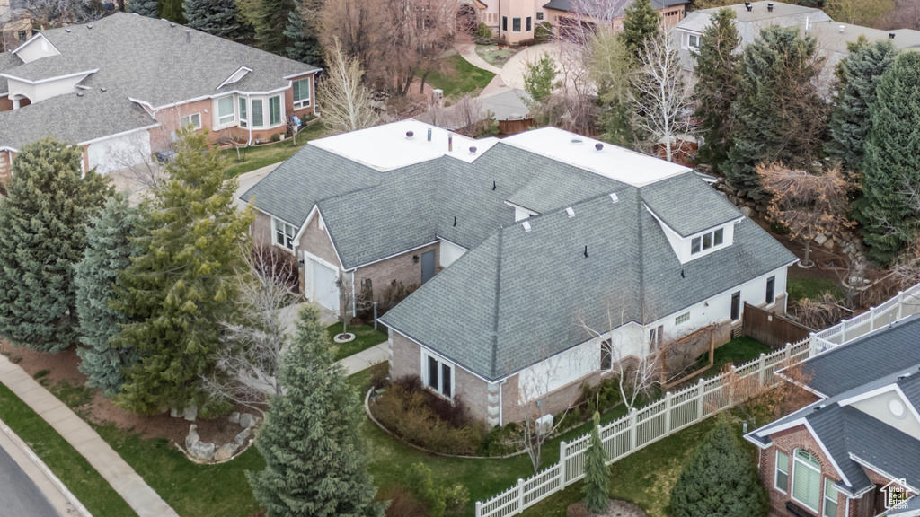 Aerial view of residential area