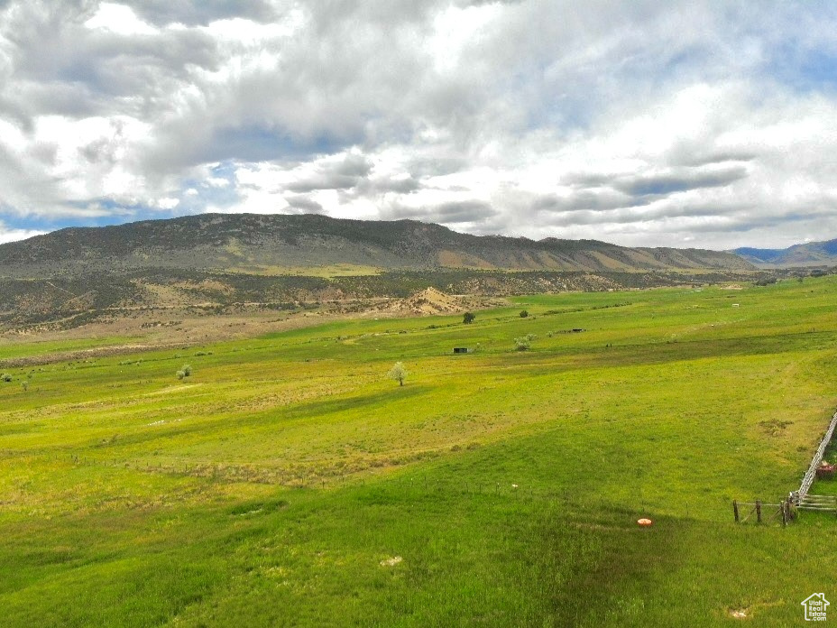 View of mountain background with rural landscape